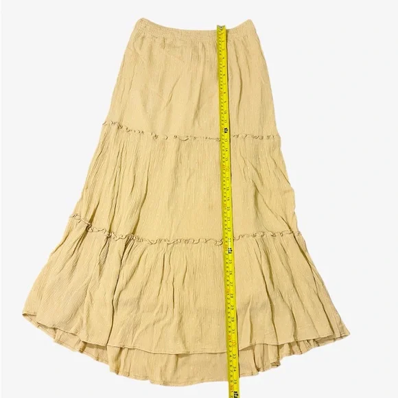 Sim & Sam tiered maxi skirt in beige/peach color size S - Picture 5 of 14